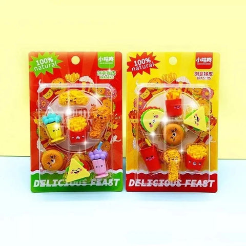 IMPORTED DELICIOUS FEAST 7 ERASERS PACK