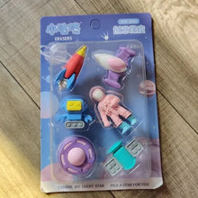 IMPORTED AERONAUTICAL SPACE SET OF 6 ERASERS PACK